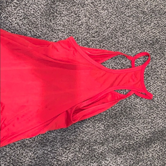 Bright red halter tank top - Picture 2 of 2